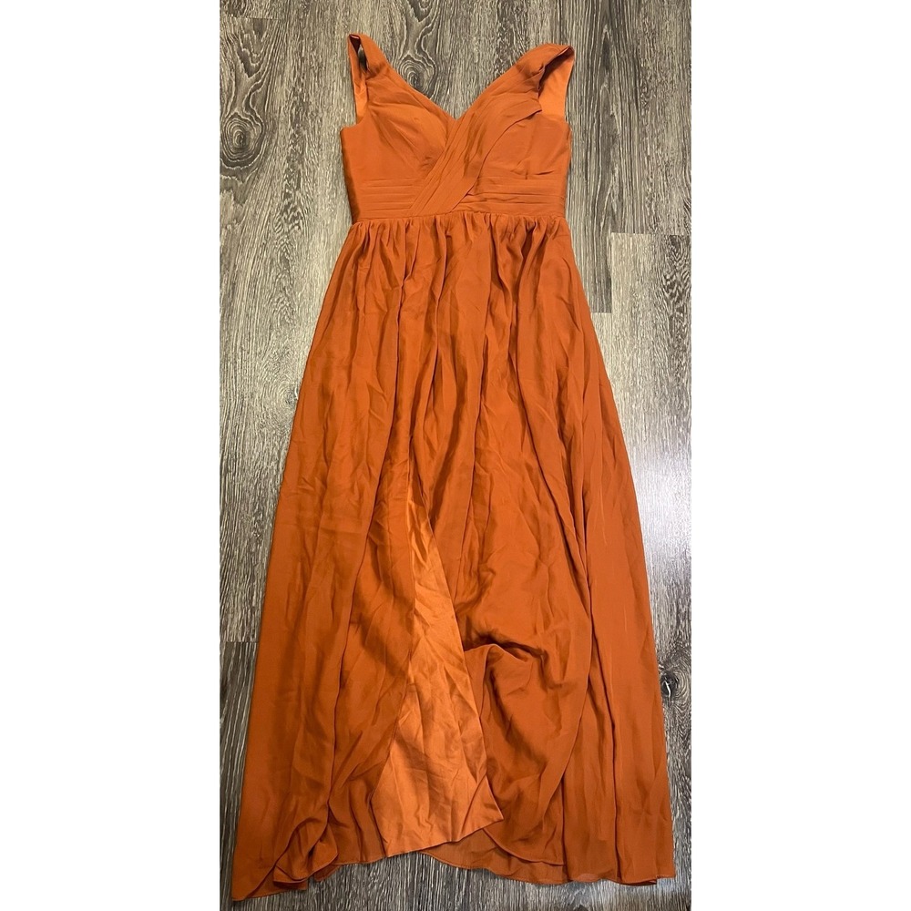 Sz 6-8 VNaix Wedding Dress Orange Bridesmaid Formal Gown Lace Up Back Maxi 90x72